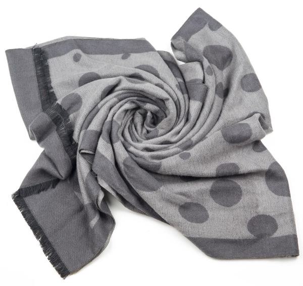 Scarf Shawl Viscos fleecy Points Dark Grey Light Grey